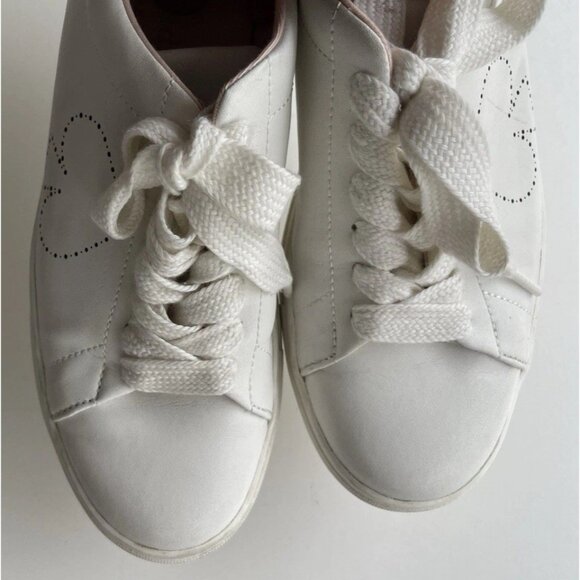 KATE SPADE Angelise White Gold Leather Lace Up Low Top Sneakers Size 8B - Picture 14 of 16